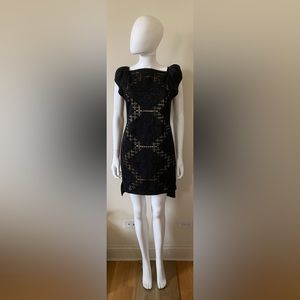Three Of Something Black And Gold Boho Dress Sz 0